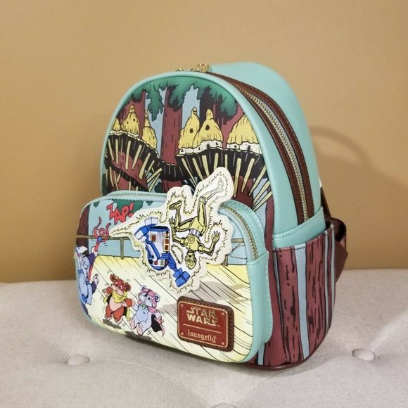Loungefly Star Wars Ewoks and Droids Glow in the Dark Exclusive Backpack NEW